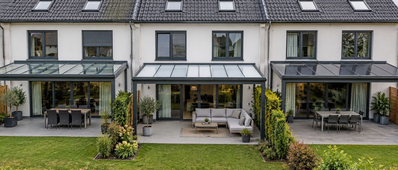 Drei Terrassenüberdachungen im Vergleich: Glas, Polycarbonat-Stegplatten und Acrylglas